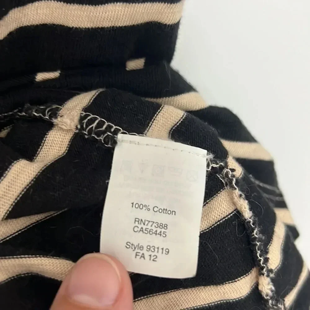 J.Crew Painters Tee Tan and Black Stripped Long Sleeve T Shirt size XS